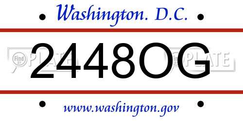 2448OG District Of Columbia License Plate