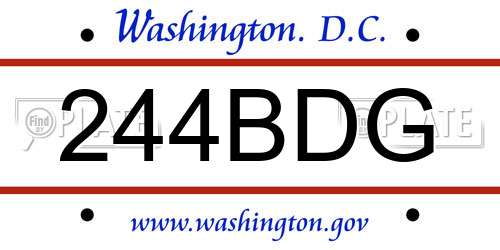 244BDG District Of Columbia License Plate