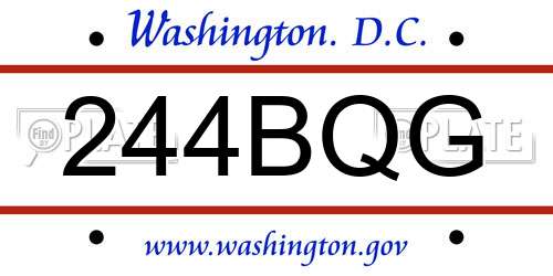 244BQG District Of Columbia License Plate