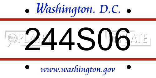 244S06 District Of Columbia License Plate