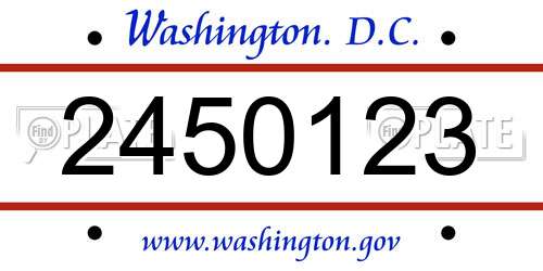2450123 District Of Columbia License Plate