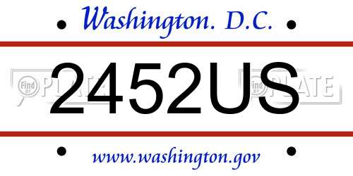 2452US District Of Columbia License Plate