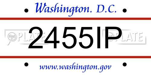 2455IP District Of Columbia License Plate