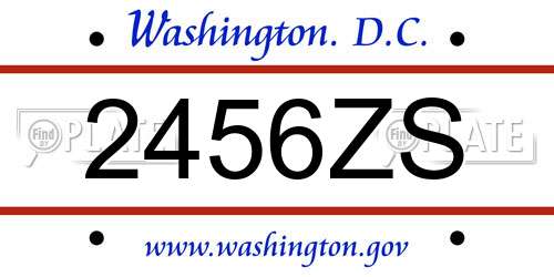 2456ZS District Of Columbia License Plate