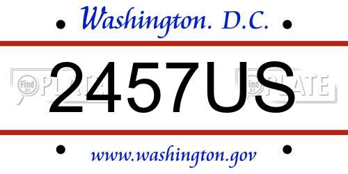 2457US District Of Columbia License Plate