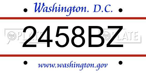 2458BZ District Of Columbia License Plate