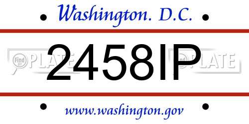 2458IP District Of Columbia License Plate