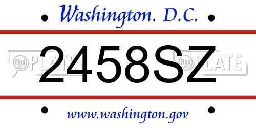 2458SZ District Of Columbia License Plate