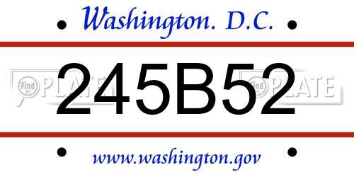 245B52 District Of Columbia License Plate
