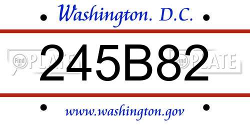 245B82 District Of Columbia License Plate