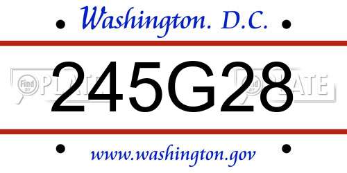 245G28 District Of Columbia License Plate
