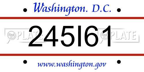 245I61 District Of Columbia License Plate