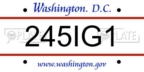 245IG1 District Of Columbia License Plate