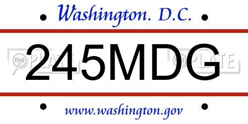 245MDG District Of Columbia License Plate