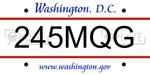 245MQG District Of Columbia License Plate