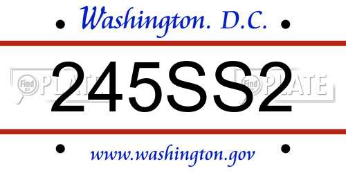 245SS2 District Of Columbia License Plate