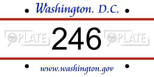 246 District Of Columbia License Plate