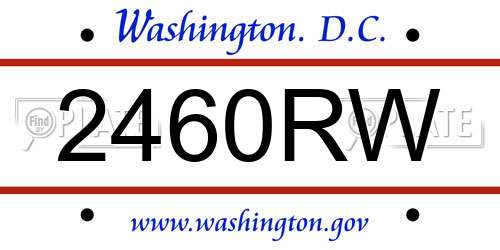2460RW District Of Columbia License Plate