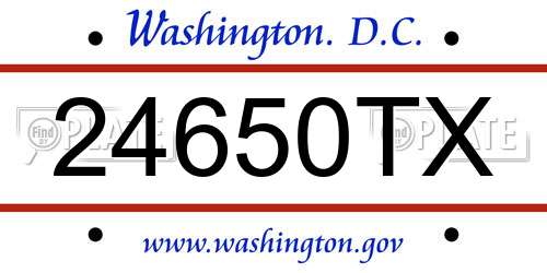 24650TX District Of Columbia License Plate