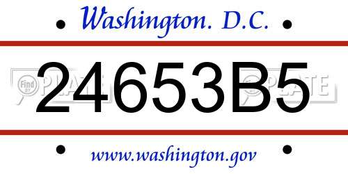 24653B5 District Of Columbia License Plate