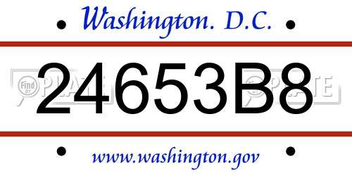 24653B8 District Of Columbia License Plate