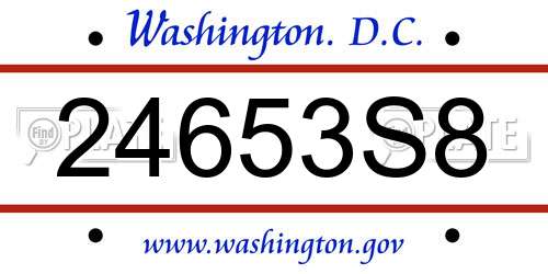 24653S8 District Of Columbia License Plate