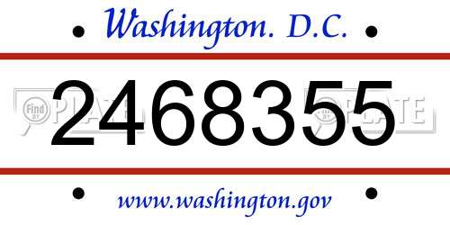2468355 District Of Columbia License Plate