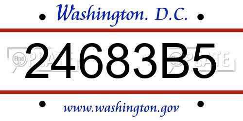24683B5 District Of Columbia License Plate