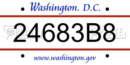 24683B8 District Of Columbia License Plate