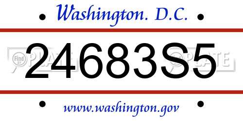 24683S5 District Of Columbia License Plate