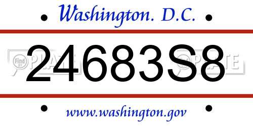 24683S8 District Of Columbia License Plate