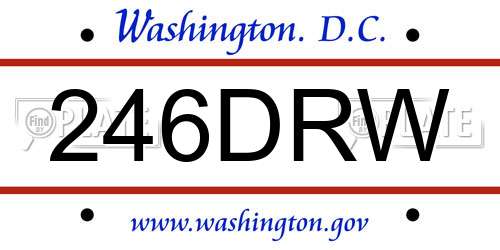 246DRW District Of Columbia License Plate