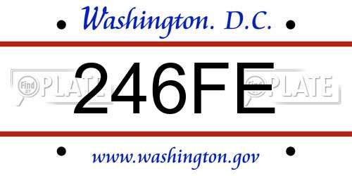 246FE District Of Columbia License Plate