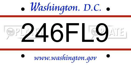 246FL9 District Of Columbia License Plate