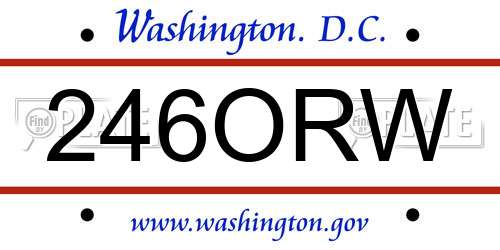 246ORW District Of Columbia License Plate