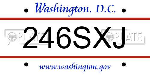 246SXJ District Of Columbia License Plate