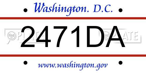 2471DA District Of Columbia License Plate