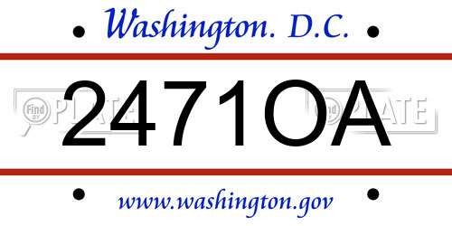 2471OA District Of Columbia License Plate