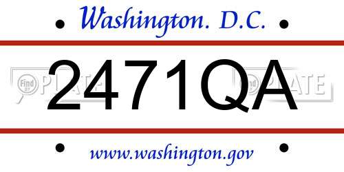 2471QA District Of Columbia License Plate
