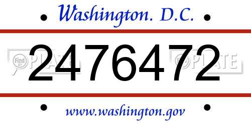 2476472 District Of Columbia License Plate