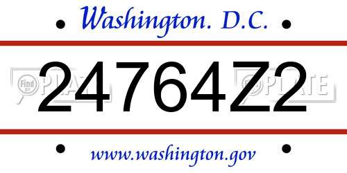 24764Z2 District Of Columbia License Plate