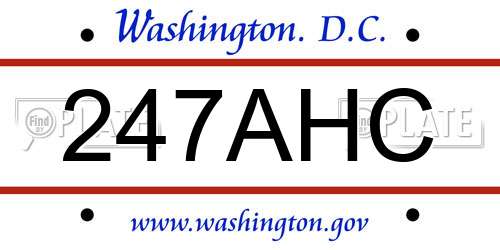 247AHC District Of Columbia License Plate
