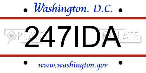 247IDA District Of Columbia License Plate