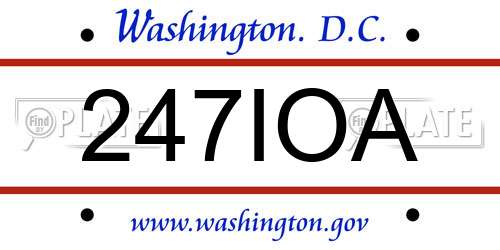 247IOA District Of Columbia License Plate
