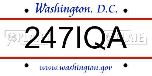 247IQA District Of Columbia License Plate