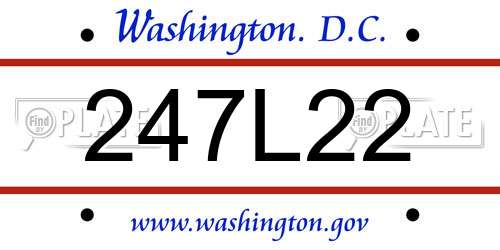 247L22 District Of Columbia License Plate