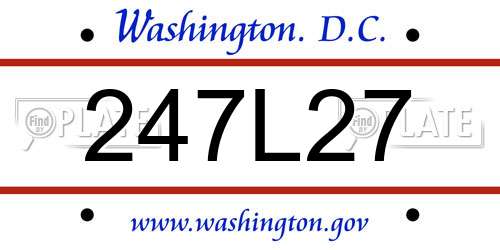 247L27 District Of Columbia License Plate