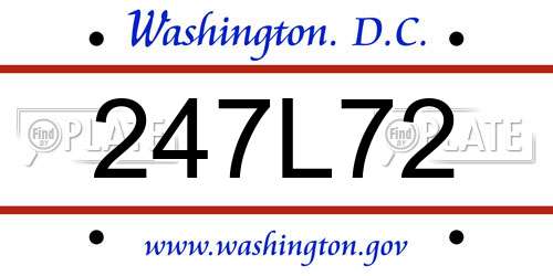 247L72 District Of Columbia License Plate