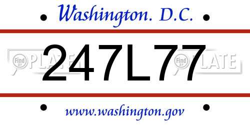 247L77 District Of Columbia License Plate