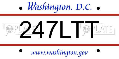 247LTT District Of Columbia License Plate